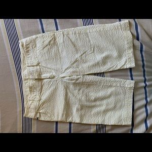 Lacoste women short yellow/white stripe size 36